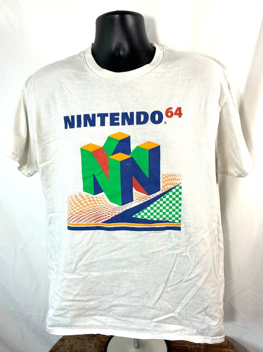 Nintendo 64 Logo Graphic T Shirt White Men’s Large N64 Gaming Nintendo